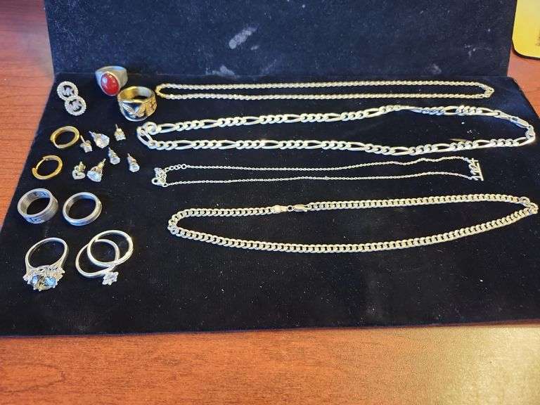 1 (Qty) Bag Of Assorted Costume Jewelry ,  Some Stamped 925