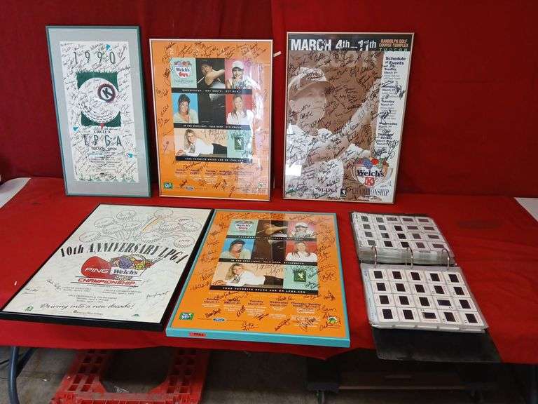 (5 Qty) 90's Autographed LPGA Tournament Posters (Unauthenticated), (1