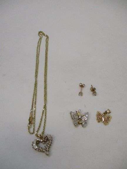 14K Yellow Gold Necklace & Earrings Set With Natural Heart-Shaped Opals - Handmade Fine Jewelry Gift - View #5