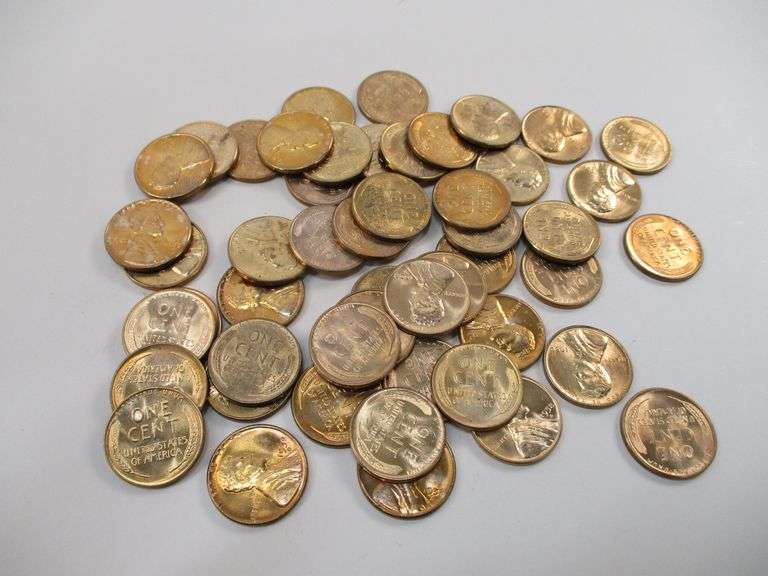Lot of 50 (1 Roll) Uncirculated Wheat Cents Various Dates