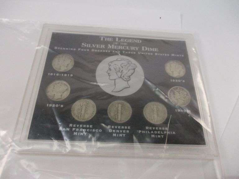 Set of 90% Silver Mercury Dimes in Holder
