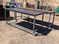6 foot and 8 foot locking wheel metal based work tables. - Sierra ...