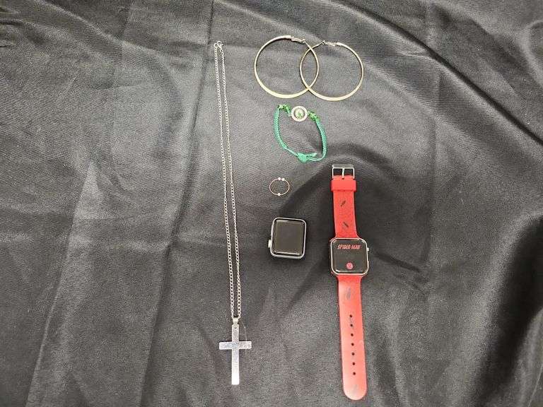 1 (Qty) Apple Series 3 Watch , 1 (Qty) Marvel Spiderman Watch And Costume Jewelry