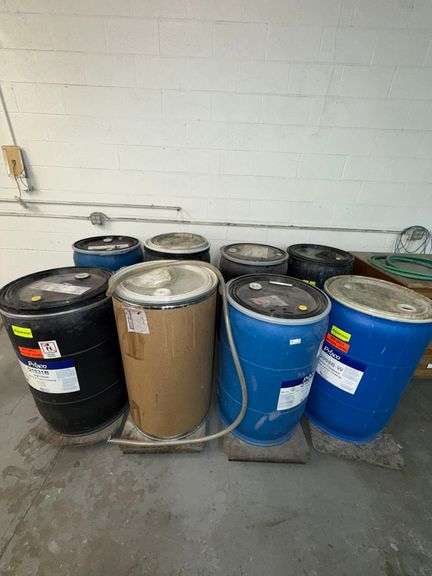 (8) Group of Misc Chemicals Including- PRISCO Q1007B General Purpose Gloss Work & Turn, Q2008B Foldi