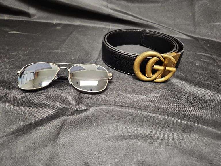 1 (Qty) Designer Belt (Unauthenticated) , 1 (Qty) Foster Grant Sunglasses