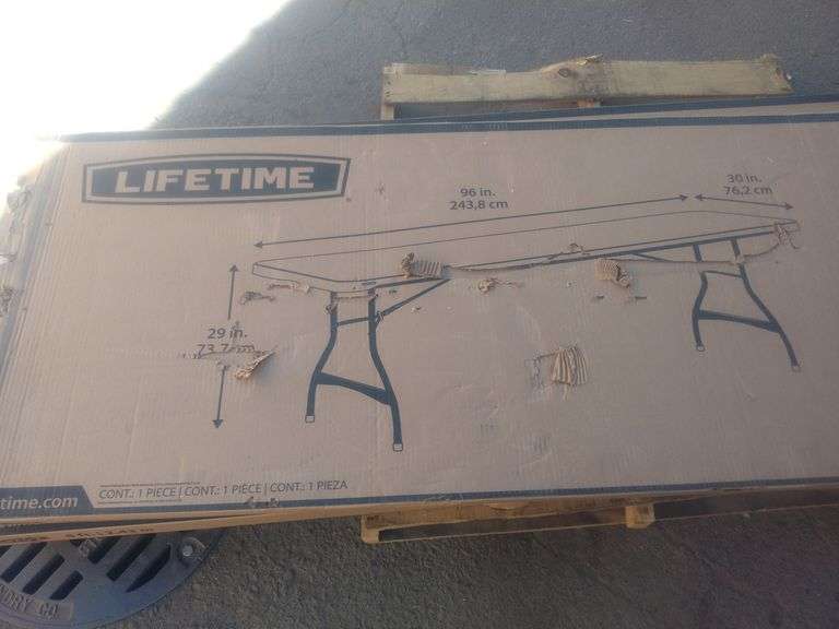 4 Lifetime 8 Foot Table With Folding Legs Model Number 280299 Sierra 4 lifetime 8 foot table with folding legs model number 280299 sierra