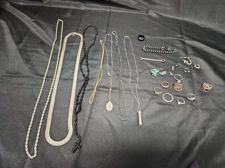 1 (Qty) Bag Of Assorted Costume Jewelry,  Some Stamped 925