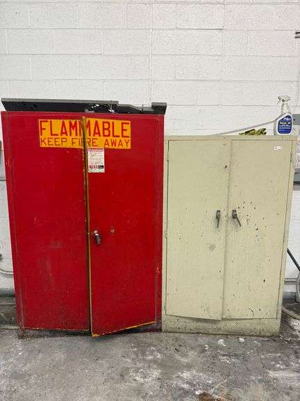 (2) Misc Metal Storage Cabinets With Contents