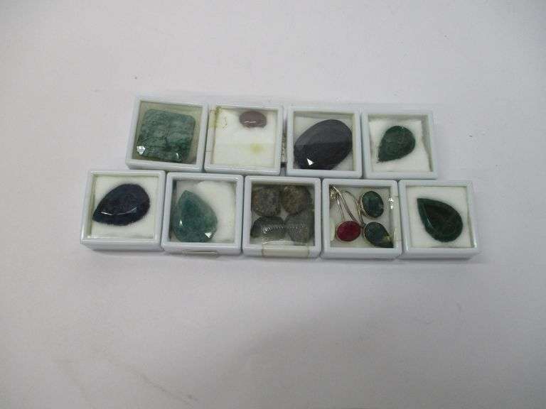 (8pc) Assorted Sapphires, Emeralds, Rubies