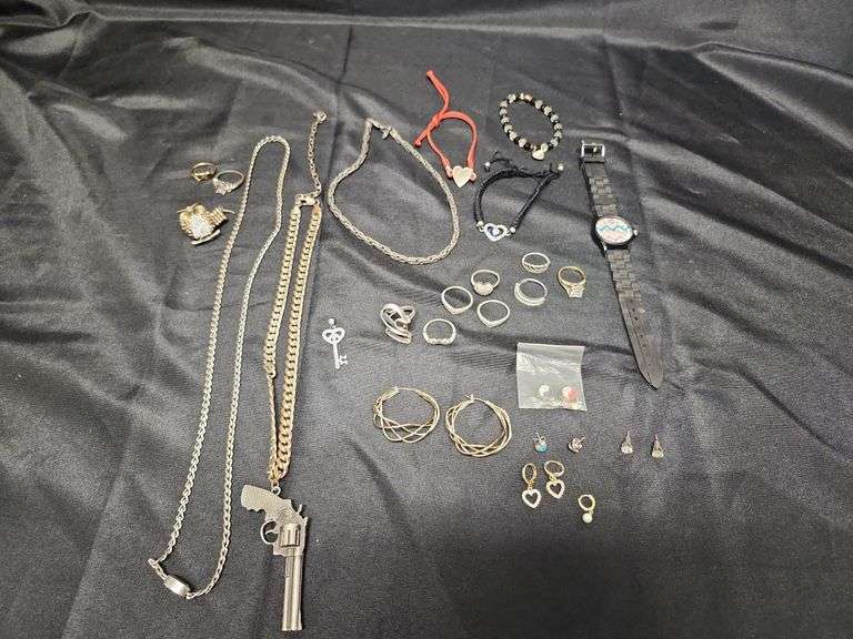 1 (Qty) Bag Of Assorted Costume Jewelry , Some Stamped 925