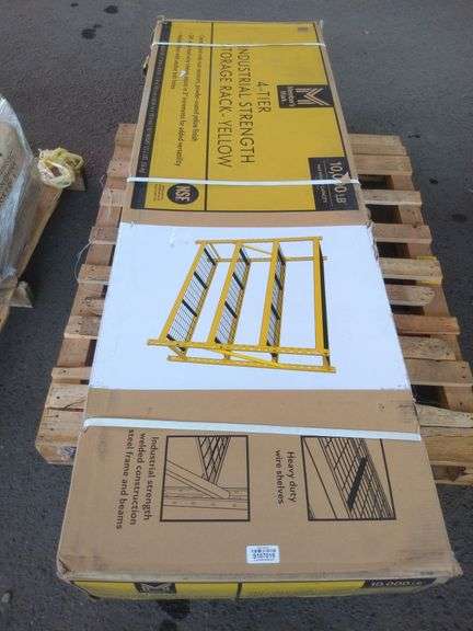 4-Tier Industrial Strength Storage Rack-Yellow 990374858
