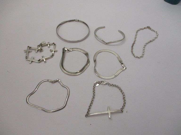 (8pc) Assorted Sterling Silver Bracelets 57.4g