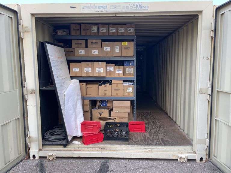 (1 Qty) Contents of Connex: Miscellaneous Light Bulb and Various Electronic Fluorescent Ballast , Sh