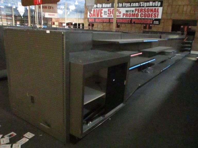 Approx. 45ft Double Sided Gondola Shelving (CUSTOMERS ARE RESPONSIBLE FOR REMOVING)