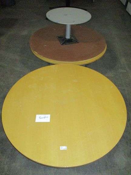 (3) Wood/Metal Round Coffee Tables