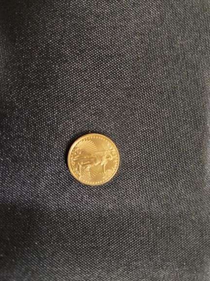 1 (Qty) 2015 American Gold Eagle 5 Dollar Coin 1/10 Oz Fine Gold
