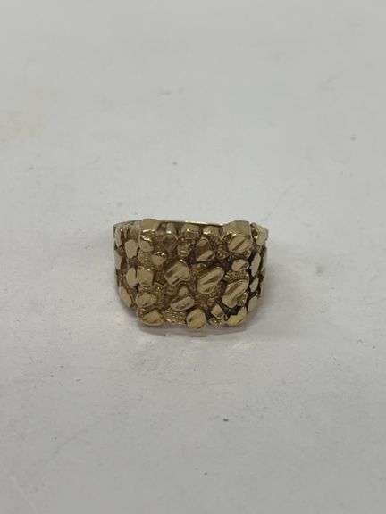 10KT Nugget Style Ring 4.89 Grams Size 9