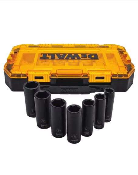 DEWALT 1/2 in. Drive SAE Deep Impact Socket Set (7-Piece) - Sierra ...