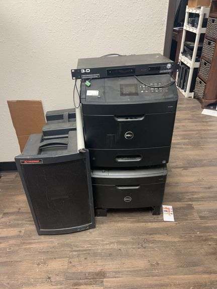 Assorted Electronics Printers, Speakers, 3-Dimensional Assistive Listening System