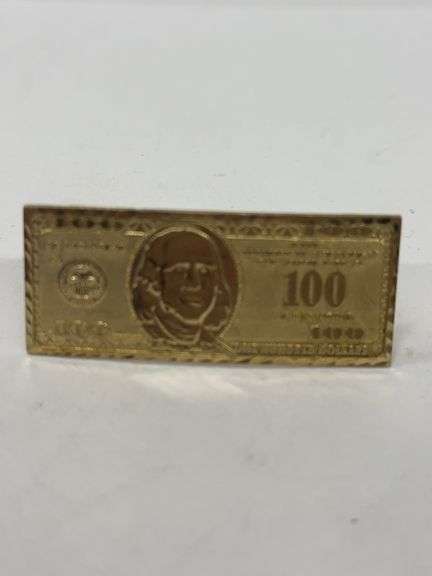 10KT 100 Dollar Bill Ring 11.18 Grams