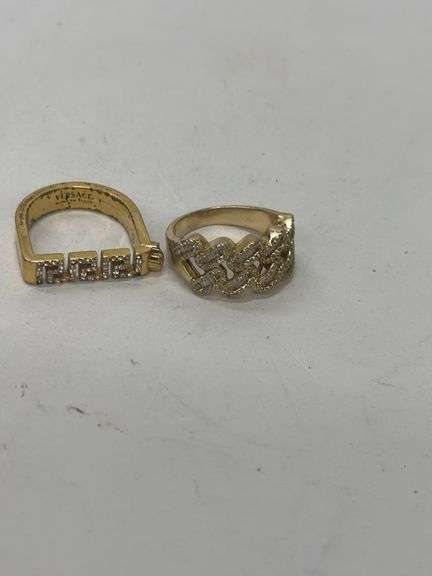 (2) (1) 10KT Ring 7.71 Grams Size 9 & (1) Ring Size 9