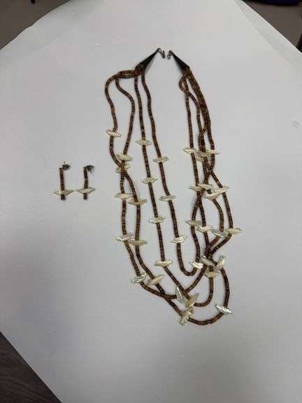 Native American Fetish Necklace and Matching Earrings