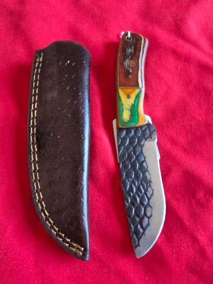 4" Hand Made Forged Steel Fixed Blade Knife with Leather Sheath