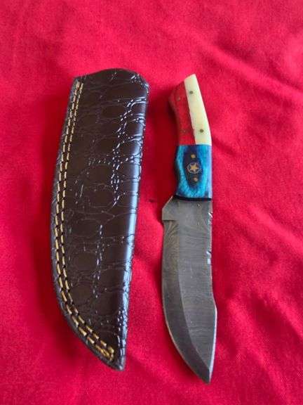4" Hand Made Forged Steel Fixed Blade Knife with Leather Sheath