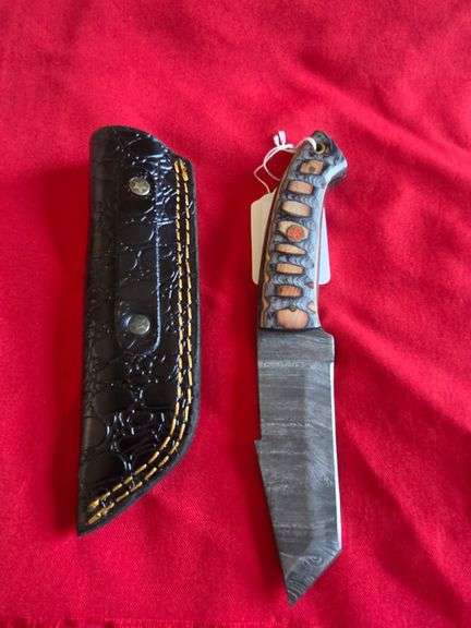 4" Hand Made Forged Steel Fixed Blade Knife with Leather Sheath