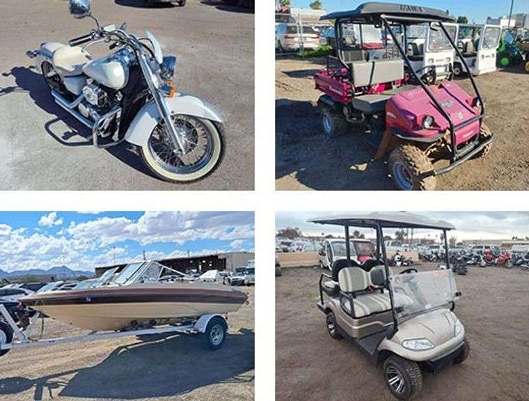 6845 - Phoenix & Tucson Boats, RV's, Motorcycles, & Carts Auction - February 27th, 2026
