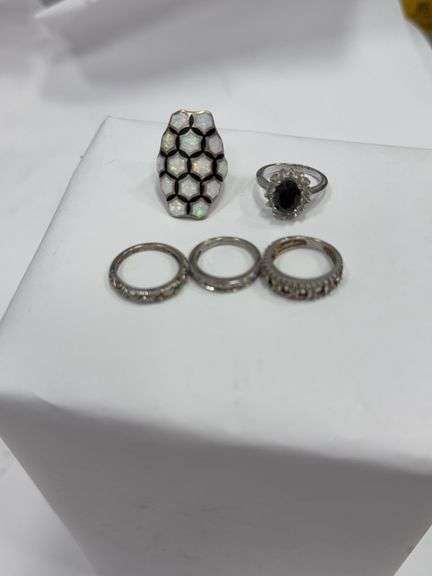 5pc Assorted 925 Silver Rings