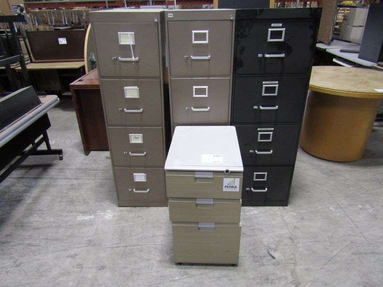 (4) Misc Metal Filing Cabinets