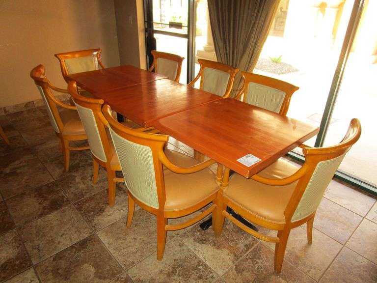 (3) Square Tables With (8) Matching Chairs