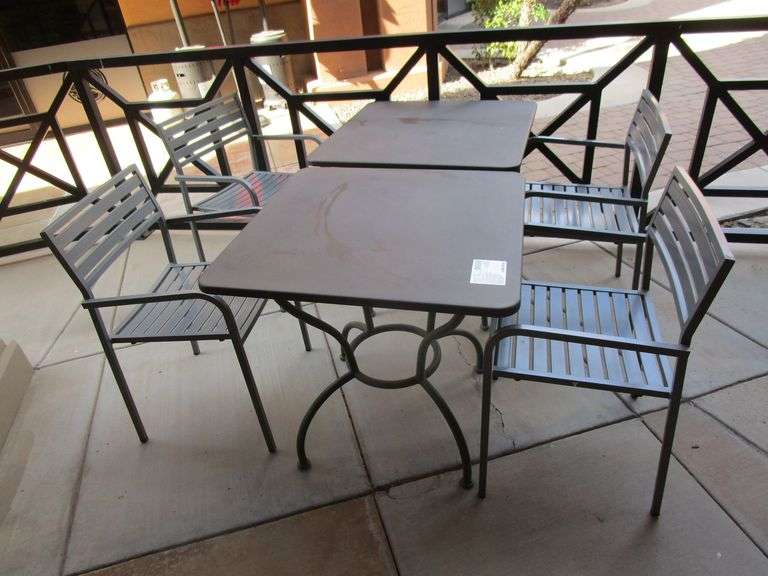 (2) Outdoor Metal Tables With (4) Metal Chairs