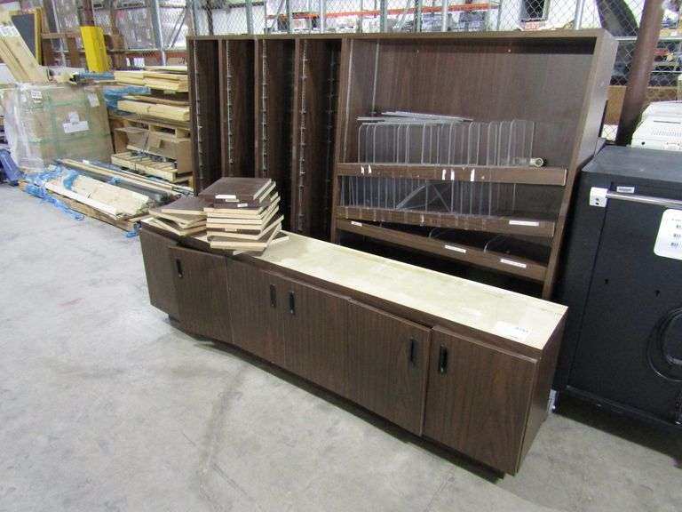 2-Piece Wooden Bookcase With Dividers