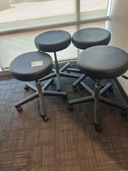 (4) Ritter Rolling Cushioned Stools