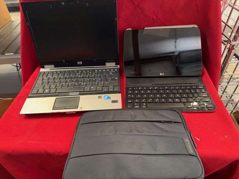 (1 Qty) HP EliteBook 2530p Laptop (1 Qty) LG Tablet (1 Qty) Tablet Case