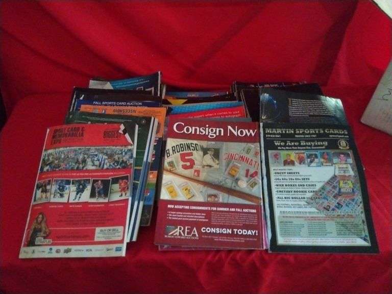 Box of Assorted collectible sport  magazines cards descriptions
