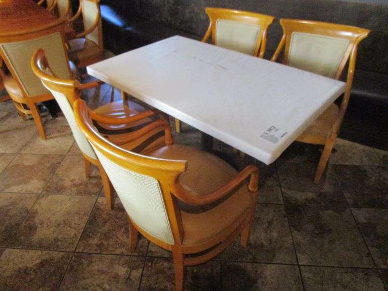 Wood and Metal Table With (4) Matching Chairs