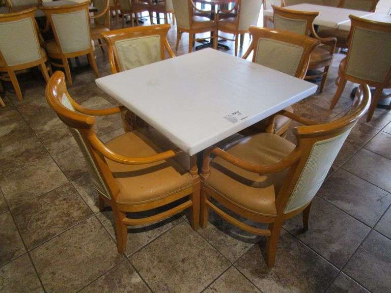 Wood and Metal Table With (4) Matching Chairs