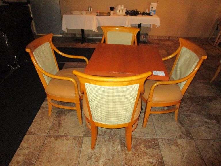 Wood and Metal Table With (4) Matching Chairs