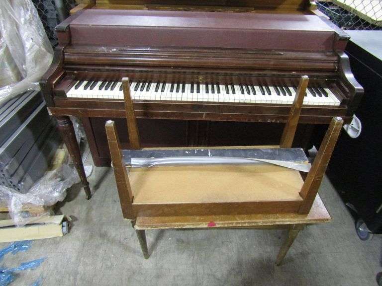 Vintage WURLITZER Piano and (2) Wooden Bench