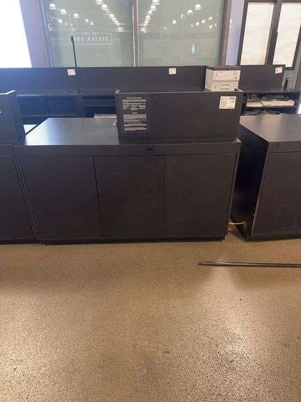 Black Wooden 7 Drawer Register Stand With Phone, Security Tag Removal Tools, & Any  Contents 60” L x