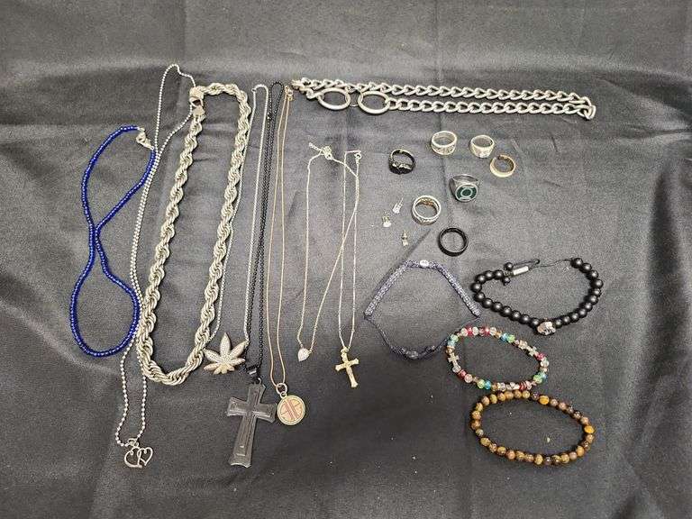 1 (Qty) Bag Of Assorted Costume Jewelry And Some Stamped 925
