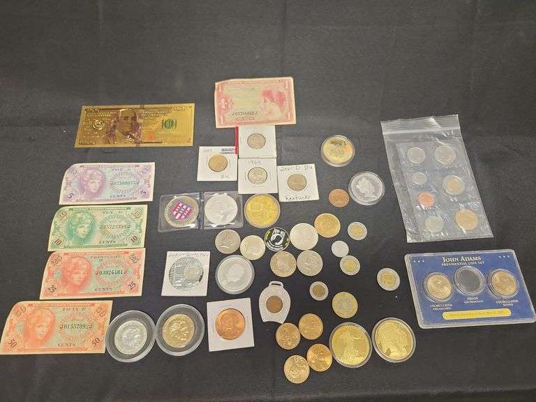 1 (Qty) Bag Of Assorted Collectible Coins/Bills (Unauthenticated)