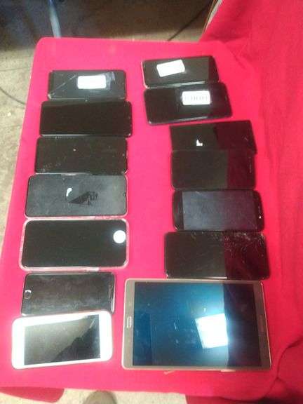 Various iPhones, Androids, Samsung Tablet