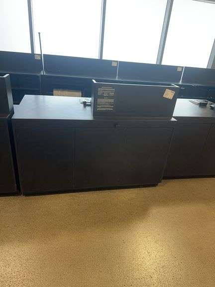 Black Wooden 7 Drawer Register Stand With Phone, Security Tag Removal Tools, & Any  Contents 60” L x