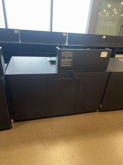 Black Wooden 7 Drawer Register Stand With Phone, Security Tag Removal Tools, & Any  Contents 60” L x