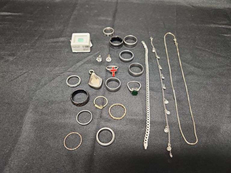 1 (Qty) Bag Of Assorted Costume Jewelry And Some Stamped 925