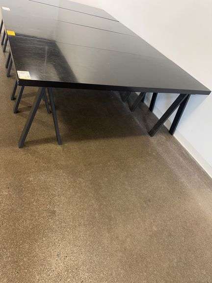(2) Black Wooden Display Tables 80” L x 32” D x 30” H